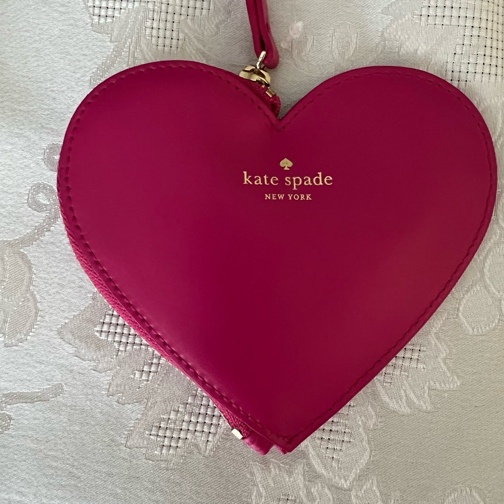 Kate Spade Change of Heart Pink Leather Coin Purse NWT